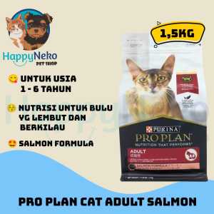 PRO PLAN ADULT SALMON 1.5KG DRY FOOD MAKANAN KUCING DEWASA