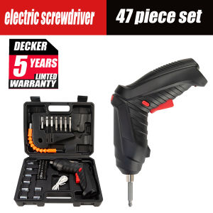 Electric Cordless Screwdriver Tool Kit 47PCS Set with LED Light Rechargeable Portable Foldable