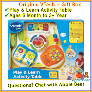 VTech Play & Learn Activity Table (Age 6 Month to 3+ Year) Sit to Stand / AppleBear
