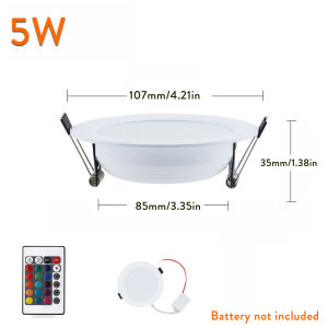 RGB 3W 5W 10W Dimmable LED Recessed Ceiling Downlight White Lamp + Remote Control 85-265V Lamp Spotlight Lighting For Home Office