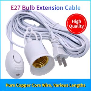 E27 10M 5M Extension Cable Lamp Bulb Holder with Switch LED Light Bulb Extension Socket Bulb Cable