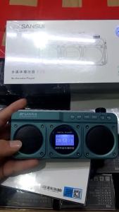 New Sansui F28 R Radio Wireless Bluetooth Speaker Mini Plug in Walkman Clock alarm Music Player Portable Stereo Subwoofer