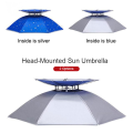 Foldable Double-Layer Anti Rain UV Sun Protection Golf Fishing Umbrella Hat Hiking Camping Beach Headwear Cap Payung Topi. 