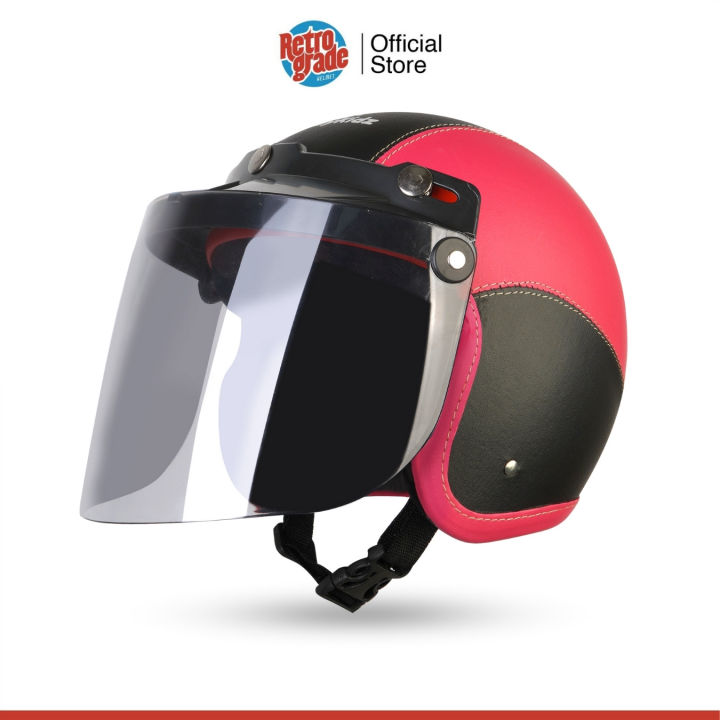 RetroGrade%20Helm%20Bogo%20Anak%20helem%20retro%20anak%20Lucu%20Polos%20Usia%202-6%20Tahun%20Kaca%20Flat/Datar%20-%20Pink%20Hitam%20-%20Image%205