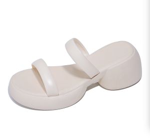 TOONICE New Korean style summer fashion womens slippers 7cm thick sole design high quality comfortable and non-slip outer wear womens high heels (plus 1 size)
