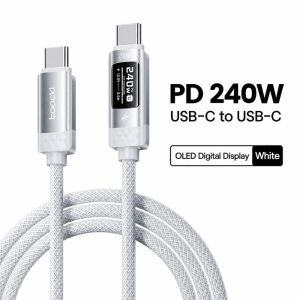 LUMINOU 240W USB C Charging Cable PD 3.1 Type C To USB C Digital Display Cable Fast Real Time Readout OLED Screen Cable for MacBook For Notebook For Mobile Travel Use