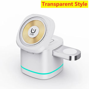 3 in 1 Magnetic Wireless Charger Stand Fast Charging Dock Station Phone Holder for iPhone 15 14 13 12  Watch 8 7 6 Airpods