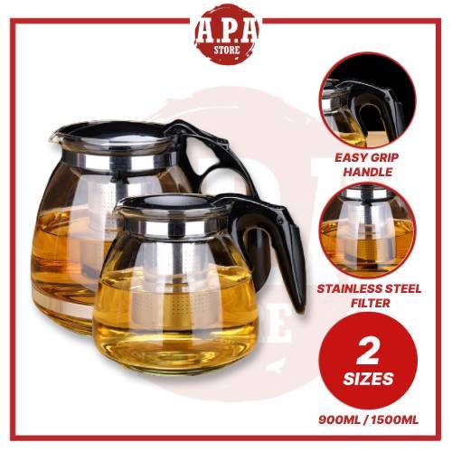 APA Heat Resistant Glass Teapot Chinese Tea Pot Teko Kaca Tahan