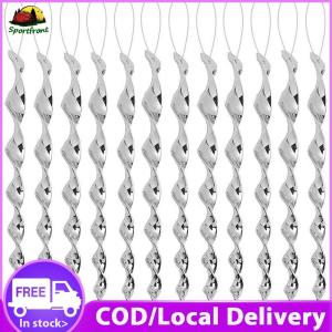 [Local Delivery] 12pcs Reflectiv Bird Repellent Rods Rotating Scare Spiral Deterrent Control Device for Balcony Garden