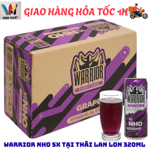 [ CHỈ GIAO CHO ĐƠN HỎA TỐC Ở HCM ] Warrior Nho Nước Tăng Lực  SX Tại Thái Lan 1 Thùng 24 Lon 320 Ml