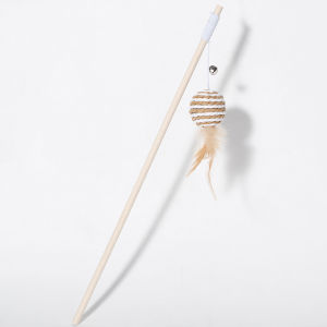 Cat Toy Interactive Feather Teaser Wand Stick  Bell