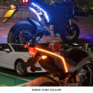2 Chiếc Đèn Đèn Báo Rẽ Xe Mô Tô Đèn LED Ban Ngày Đèn Báo Vị Trí Đèn Sau DRL Trang Trí Chống Thấm Nước Dải Đèn Phanh Động Cơ