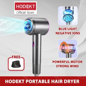 HODEKT Style High-Speed Hair Dryer 1500W Negative Ion Blue Light Hair Care Professional Quick Dry 57°C Constant Temperature Silent Blower with Magnetic Nozzle