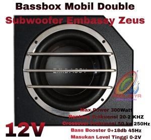 Bassbox Mobil Embassy Zeus Subwoofer Basstube Kotak Aktif 8 Inch EMBASSY 8 INCH ZEUS