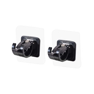 2pcs Nail-Free Adjustable Curtain Rod Holder Clamp Hooks Rod Bracket Holders Adhesive Wall Curtain Fixed Clip Hanging Rack Hook