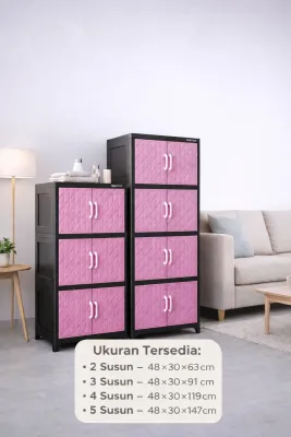 Lemari Plastik Minimalis 4 Susun Tabitha Maestro Lemari Serbaguna Kuat & Elegan