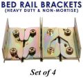 4pair Bed Rail Brackets Thickened Heavy Duty Double Hook Wooden Bed Frame Connectors Bed Bracket. 