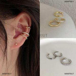 [COD] MINIFRIUT 3Pcs Simple Round Wrap Earrings Cartilage Ear Clip No Pierce Cartilage Earrings Ear Cuff