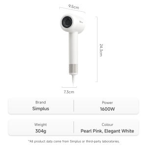 Simplus High Speed Hair Dryer丨64M/S丨1600W丨200 Million Negative Ions丨Constant Temperature Hyper-SIM-LE CFJH010