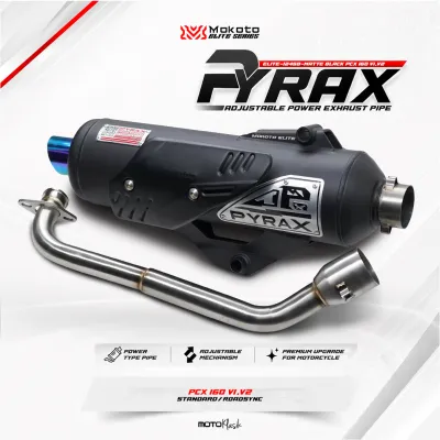 MOKOTO ELITE PYRAX ADJUSTABLE EXHAUST POWER PIPE STAINLESS 304 FOR NMAX/ AEROX LEXI155 CLICK PCX CLICK160 MOTORCYCLE
