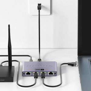 Fast Speed 1 to 4 Port Ethernet Splitter Aluminum Gigabit Networking Adapter for Multiple Devices 1000Mbps