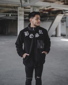 jaket sherpa black full bulu pria distro premium BGSR  serva full bordier