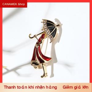 CS Men pha lê Rhinestone cô gái mặc chiếc ô cổ áo trâm ghim trang sức quà tặng