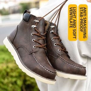 TOMITANY Waterproof Work Boots Men Leather Shoes Puncture-Proof Safety Shoes Men Protection Boots Steel Toe Shoes Quality Security Boots