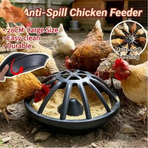 Anti-Spill Chicken Feeder Large Capacity Poultry Feed Pan Prevent Waste Durable Water Feeder Tray