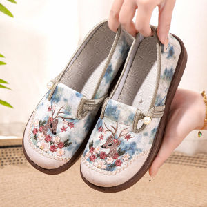 New Chinese-Style WomenS Versatile New Spring Ethnic Style Embroidered Shoes Cloth Shoes WomenS Hanfu Shoes Casual Shoes For Mothers
