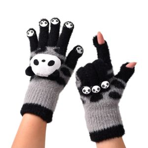 TANTUANG 1pair Găng tay lông mềm Găng tay mùa đông Mở Đầu Ngón Tay Vải dệt  mềm mại Găng tay dệt  mùa đông Quà tặng Ấm áp hơn Găng tay cảm ứng Viết lách