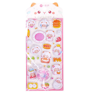 Cute Cartoon Squishy Stickers Three-dimensional Children DIY Handmade Toys 可爱包子捏捏泡芙贴纸