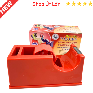 Dao Cắt băng keo văn phòng lớn DÂN HOA loại để bàn lớn 5 trong 1 sử dụng băng keo từ 1cm đến 5cm