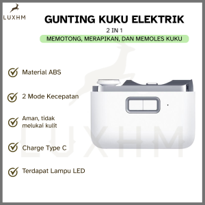 Gunting Kuku Elektrik 2  in 1 Gunting dan Polis | Alat Manicure Nail Clipper Portable Multifugsi | Gunting Kuku Dewasa