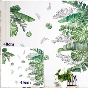 Green Vine Leaves Wall Stickers Tropical Plant Wall Decal Removable Waterproof Bedroom Living Room Decor