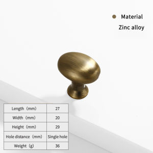 French-Style Zinc Alloy Wardrobe Door Handle Modern Minimalist Retro Drawer Handle Single-Hole Vintage Cabinet Door Handle