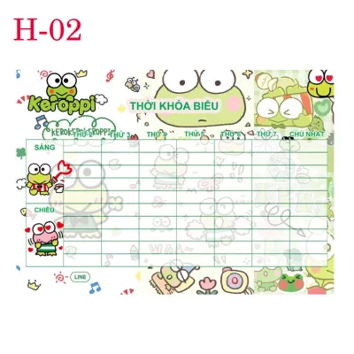 Thời Khóa Biểu Keropi - Ếch xanh dễ thương so cute ( 8 mẫu khác nhau-ko có keo dán)