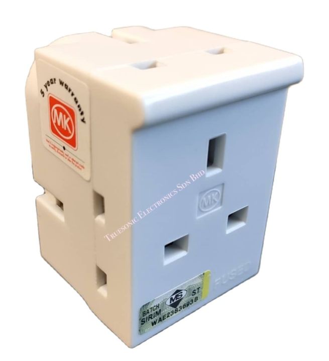 Original MK Brand 13A 3 WAY 3 PIN Heavy Duty Adaptor Socket with [SIRIM ...