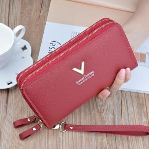 Dompet Sweet Dream V / Dompet Panjang Wanita Double Layer Premium Import V Sweet Dream / Dompet Tangan Fashion Wanita / Long Wallet Korean Style Large Capacity Clutch Double Layer Double Zipper Mobile Phone Bag / Dompet Hp Kartu Retsleting Ganda