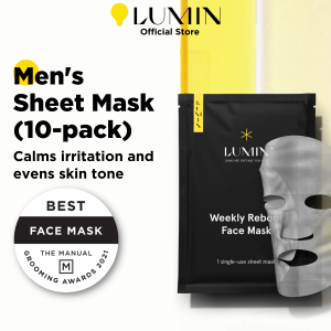 LUMIN | Weekly Reboot Face Mask (10 Pack) Restores Moisture &Rrejuvenates Skin Tone Niacinamide Hyaluronic Acid