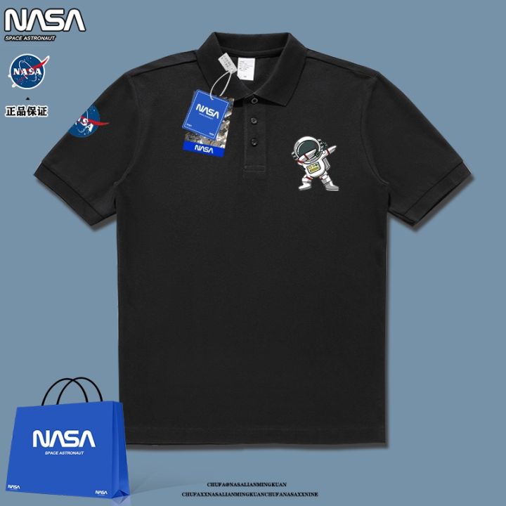 NASA polo shirt men's short-sleeved lapel T-shirt casual wild