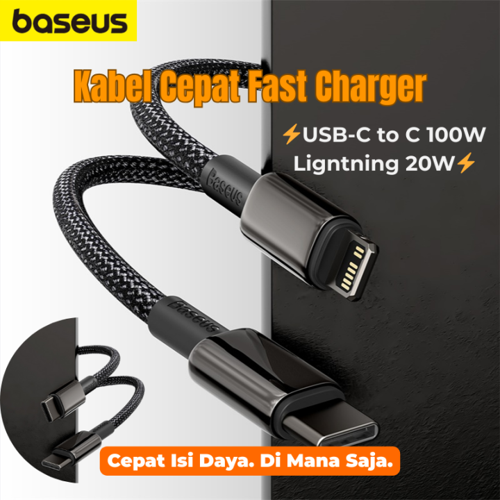 Baseus Kabel Charger Tungsten Gold Type C to Lightning iP 20W PD