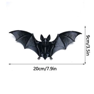 LUSIT PVC Material Halloween Bat Ornament Handmade Craft 3D Design PVC Bat Decor Gothic Theme Gothic Style Gothic Wall Decor Halloween Party