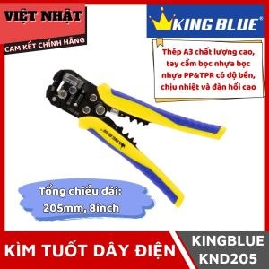 Kìm tuốt dây điện Kingblue KND205 tổng chiều dài 205mm 8inch sử dụng thép A3 chất lượng cao tay cầm bọc nhựa