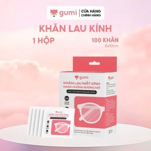 Hộp 100 Khăn Lau Kính Nano Gumi Chống Mờ Hơi Nước Kháng Vân Tay Lau Mắt Kính Đa Năng