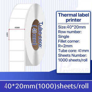 COD 5 Roll Hot Sale Print Supplies Cards Blank Tag Adhesive Paper Waterproof Thermal Sticker Package Label Waterproof Thermal Labels 30×20/40×30/4/40x20/60x40mm for Price Tag Barcode Thermal Adhesive Sticker