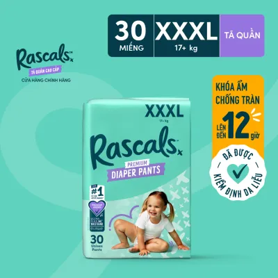 Tã/Bỉm Quần Rascals Size XXXL (17kg+) 30 miếng