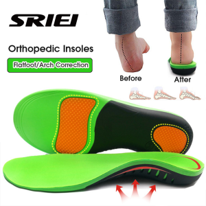 SRIEI 1 Pair Arch Support Insoles Flat Feet Orthotic Insoles Shock Absorb Massage Cushion Shoes Insert X/O Type Leg Plantar Fasciitis Relieve Heel Pain Shoe Pads