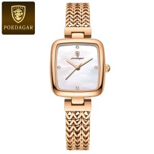 POEDAGAR Fashion Watch for Woman Waterproof Stainless Steel Ladies Quartz Wristwatch Dress Elegant Watches on Sale