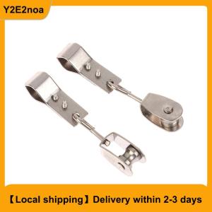 【Local shipping】 2pcs Heavy Duty 304 Stainless Steel Pulley & Clamps For Shade Sail Installation Outdoor Garden Sun Shade Pipe Clips Hardware